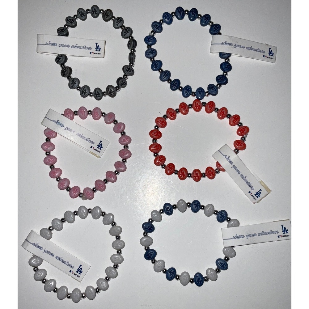 NWT Lot 6 Los‎ Angeles Dodgers MLB TRRTLZ Friendship Bracelets Various Colors